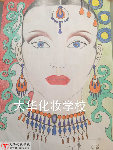 手绘印度美人图